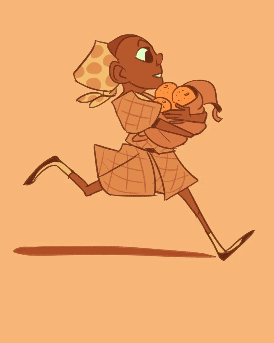 Orunge - Narrative choice game where a girl is in a hurry to get oranges